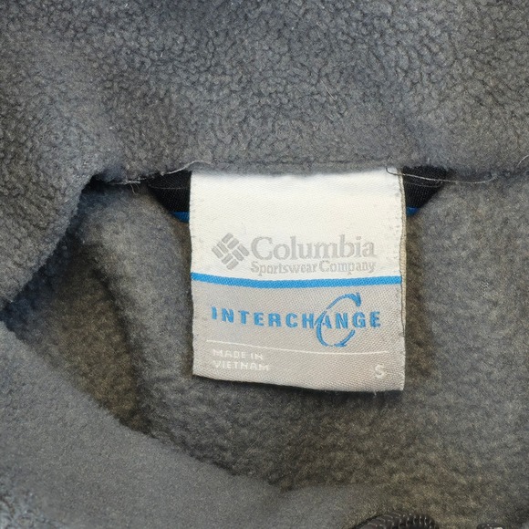 Columbia Interchange Fleece Jacket Gray Full Zip Warm Outdoor Small Retro - Picture 5 of 9